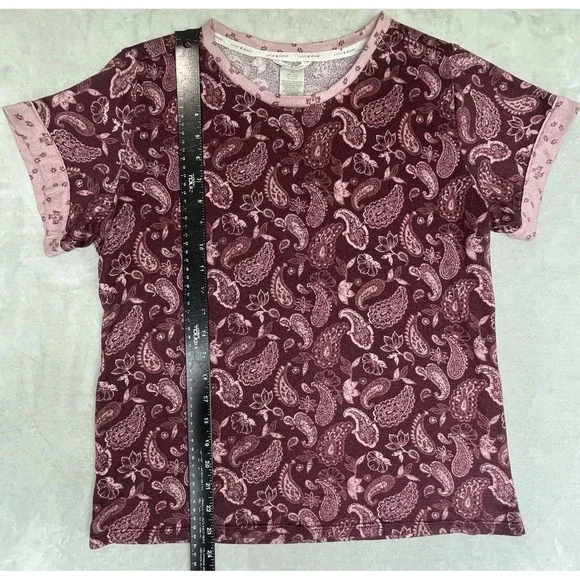 Lucky Brand Shirt Womens S Purple Paisley Soft Pajama Feminine Cozy Stretchy - Picture 3 of 5